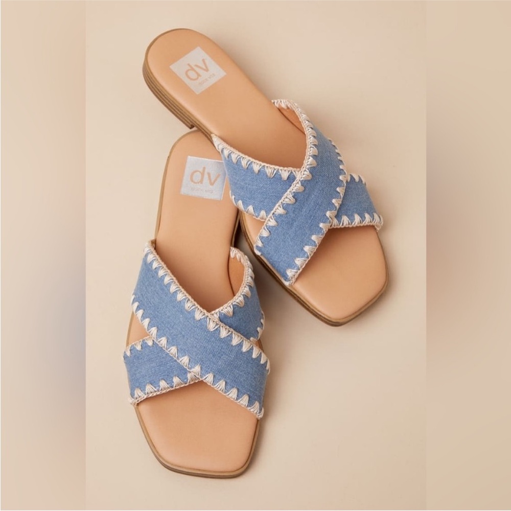 DV by Dolce Vita Women's Denim Blue Crisscross Sandals